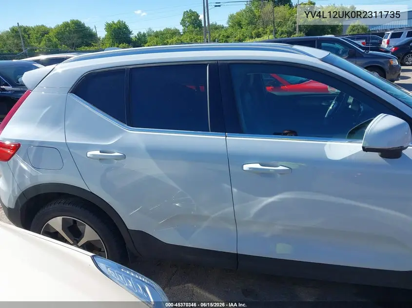 2024 Volvo Xc40 B5 Core Bright Theme VIN: YV4L12UK0R2311735 Lot: 45370346