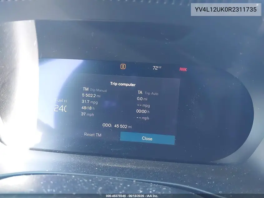 2024 Volvo Xc40 B5 Core Bright Theme VIN: YV4L12UK0R2311735 Lot: 45370346