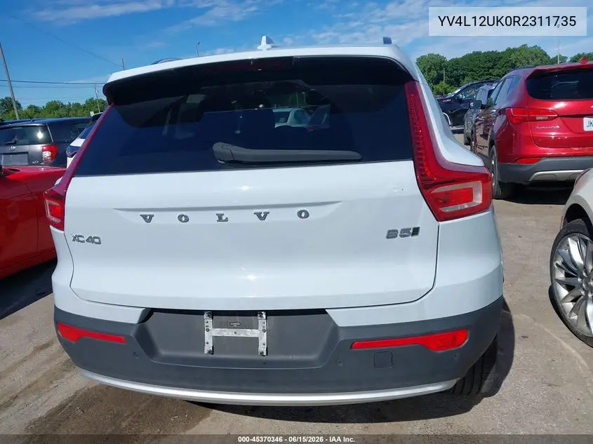2024 Volvo Xc40 B5 Core Bright Theme VIN: YV4L12UK0R2311735 Lot: 45370346