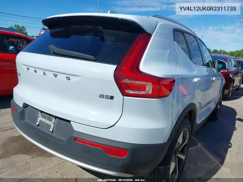 2024 Volvo Xc40 B5 Core Bright Theme VIN: YV4L12UK0R2311735 Lot: 45370346