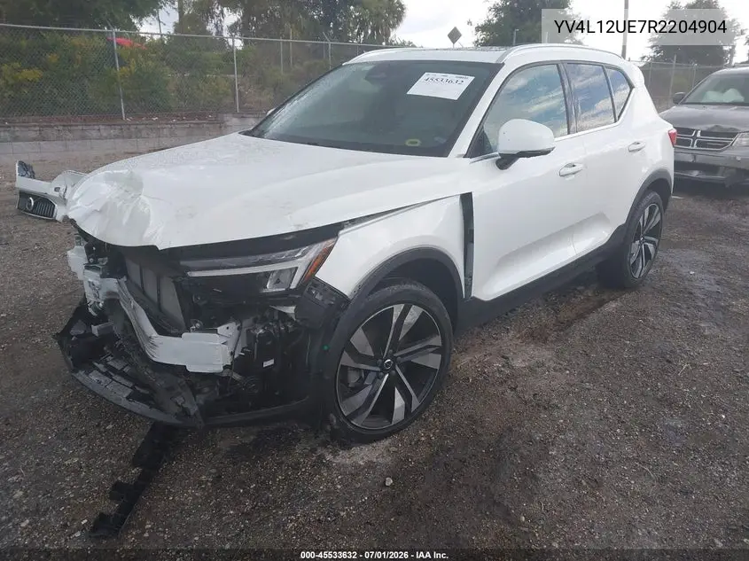 2024 Volvo Xc40 B5 Plus Bright Theme VIN: YV4L12UE7R2204904 Lot: 45533632