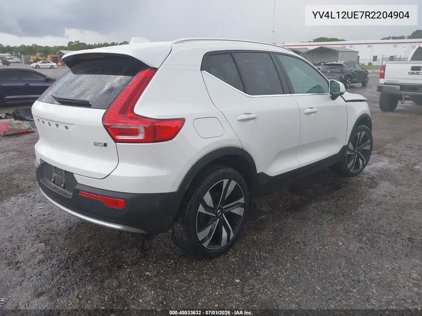 2024 Volvo Xc40 B5 Plus Bright Theme VIN: YV4L12UE7R2204904 Lot: 45533632