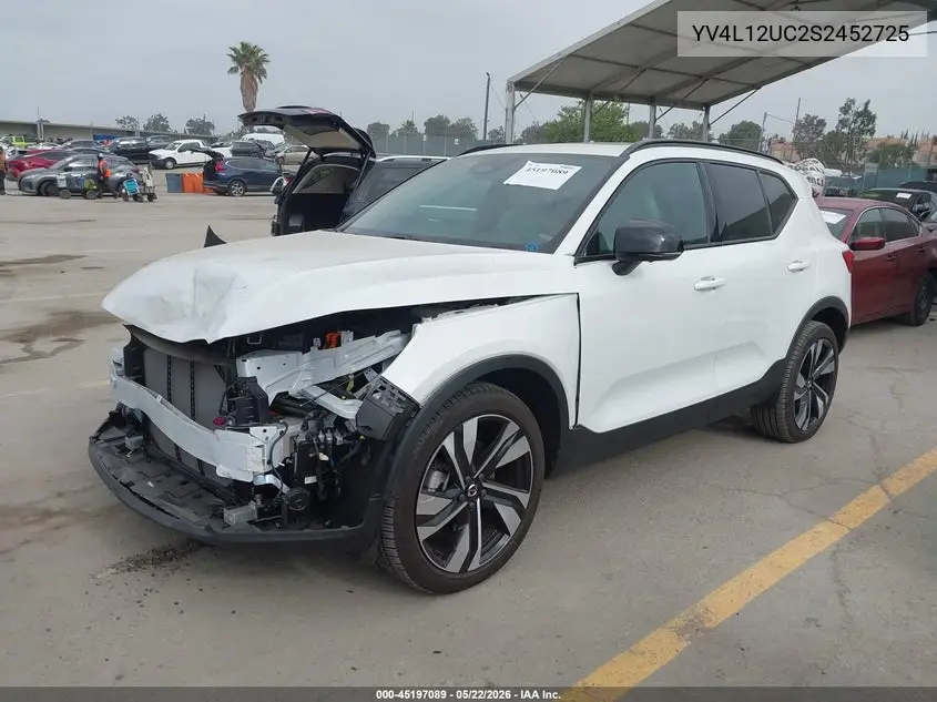 2025 Volvo Xc40 B5 Plus Dark Theme VIN: YV4L12UC2S2452725 Lot: 45197089