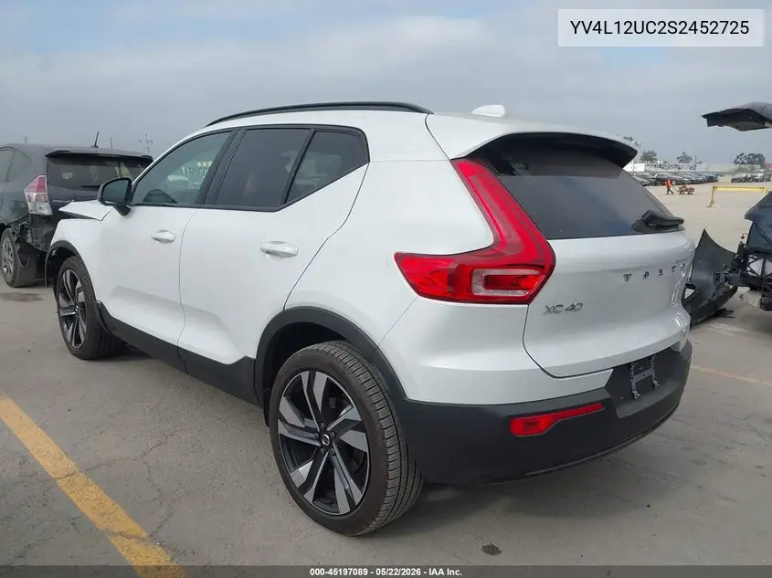 2025 Volvo Xc40 B5 Plus Dark Theme VIN: YV4L12UC2S2452725 Lot: 45197089