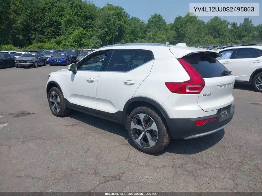 2025 Volvo Xc40 B5 Core Bright Theme VIN: YV4L12UJ0S2495863 Lot: 45507887