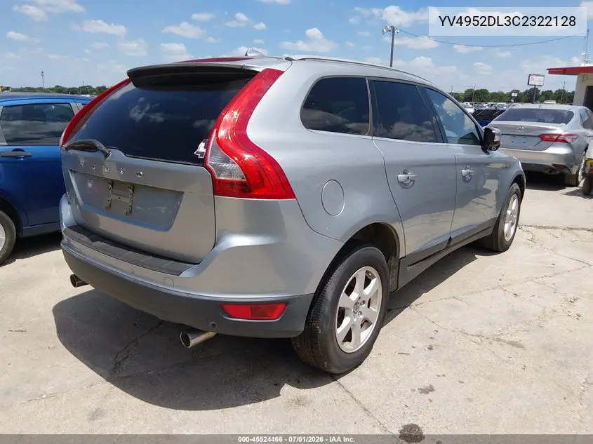 2012 Volvo Xc60 3.2/3.2 Platinum/3.2 Premier/3.2 Premier Plus VIN: YV4952DL3C2322128 Lot: 45524466