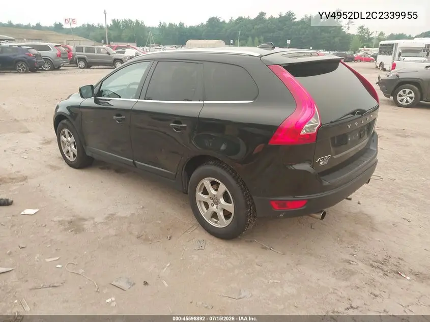 2012 Volvo Xc60 3.2/3.2 Platinum/3.2 Premier/3.2 Premier Plus VIN: YV4952DL2C2339955 Lot: 45598892