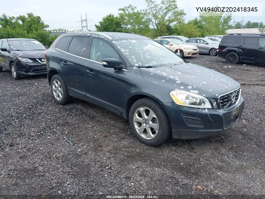 2013 Volvo Xc60 3.2 Premier VIN: YV4940DZ2D2418345 Lot: 45396270