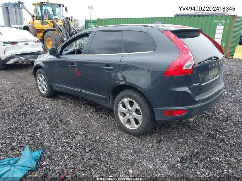 2013 Volvo Xc60 3.2 Premier VIN: YV4940DZ2D2418345 Lot: 45396270