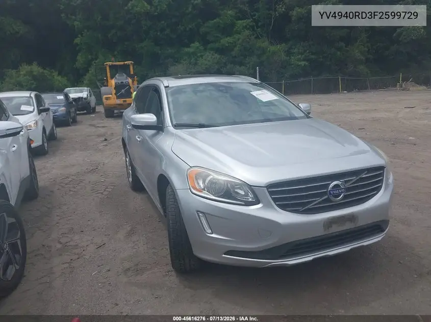 2015 Volvo Xc60 3.2 Platinum VIN: YV4940RD3F2599729 Lot: 45616276