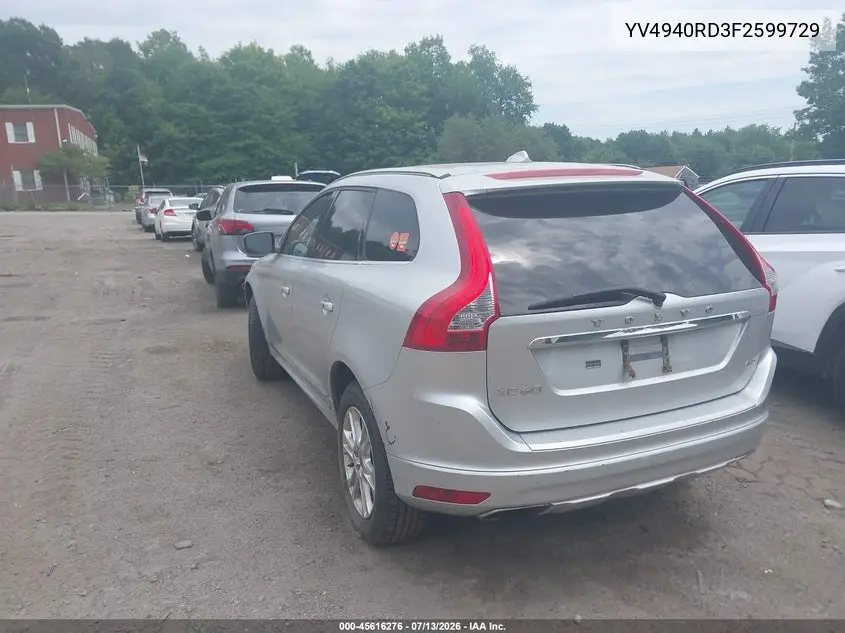 2015 Volvo Xc60 3.2 Platinum VIN: YV4940RD3F2599729 Lot: 45616276