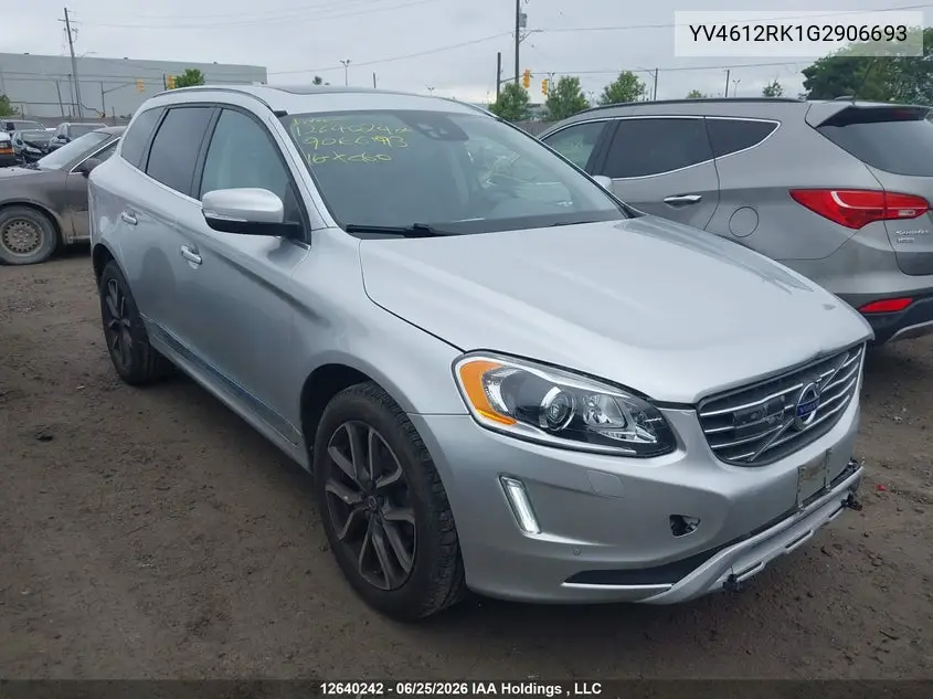 2016 Volvo Xc60 T5 VIN: YV4612RK1G2906693 Lot: 12640242