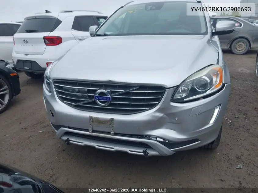 2016 Volvo Xc60 T5 VIN: YV4612RK1G2906693 Lot: 12640242