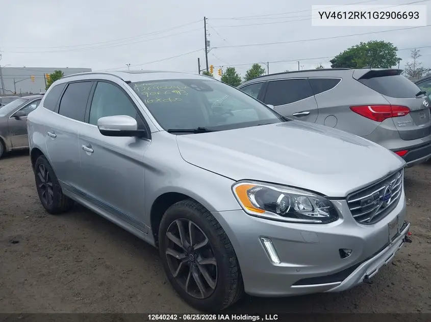 2016 Volvo Xc60 T5 VIN: YV4612RK1G2906693 Lot: 12640242