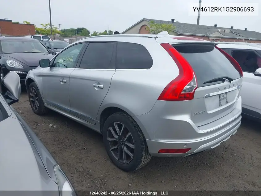 2016 Volvo Xc60 T5 VIN: YV4612RK1G2906693 Lot: 12640242