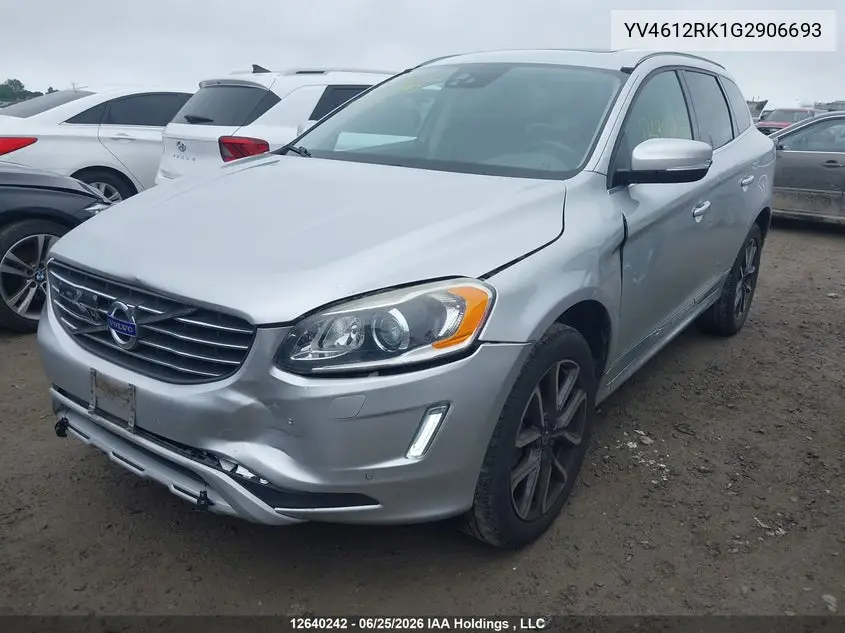 2016 Volvo Xc60 T5 VIN: YV4612RK1G2906693 Lot: 12640242