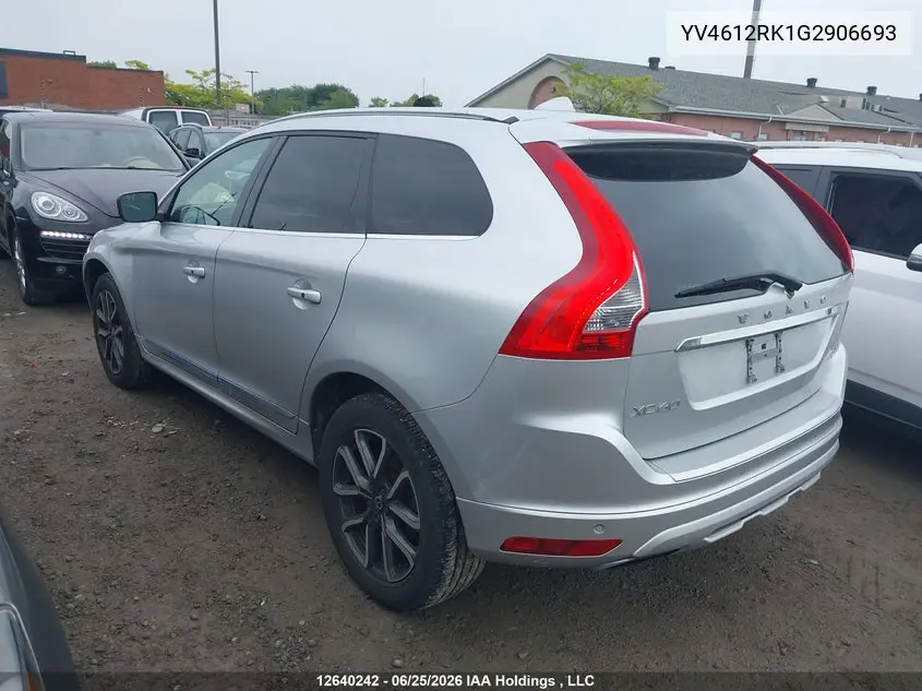 2016 Volvo Xc60 T5 VIN: YV4612RK1G2906693 Lot: 12640242