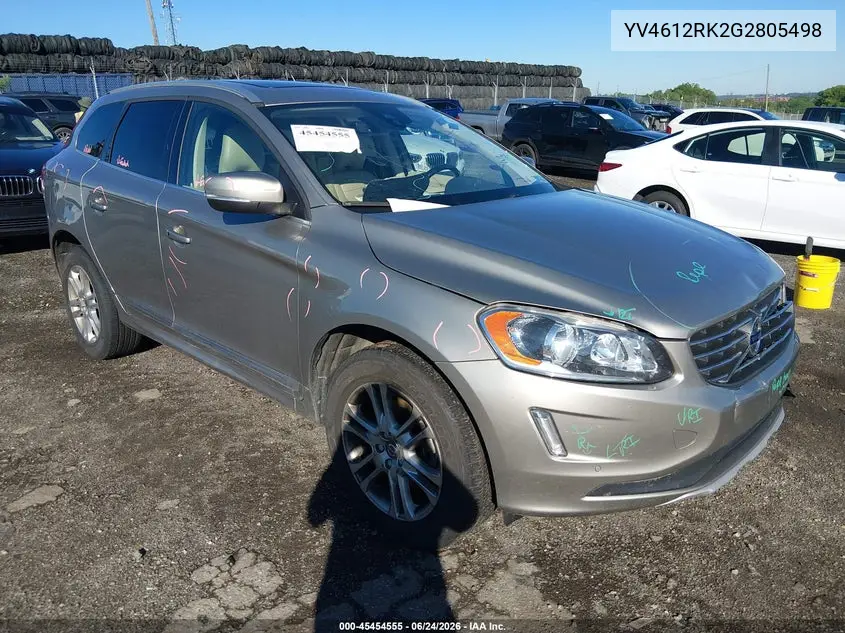 2016 Volvo Xc60 T5 Premier VIN: YV4612RK2G2805498 Lot: 45454555