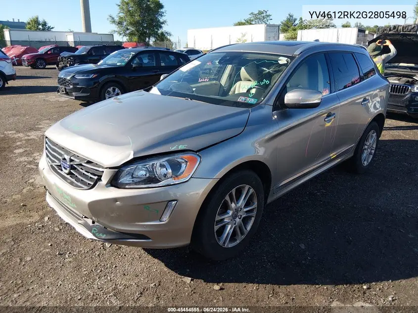 2016 Volvo Xc60 T5 Premier VIN: YV4612RK2G2805498 Lot: 45454555