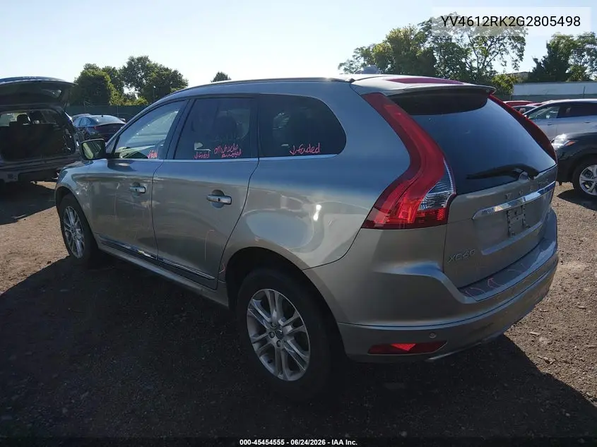 2016 Volvo Xc60 T5 Premier VIN: YV4612RK2G2805498 Lot: 45454555