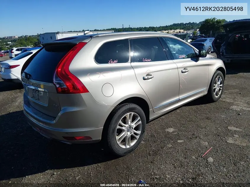 2016 Volvo Xc60 T5 Premier VIN: YV4612RK2G2805498 Lot: 45454555