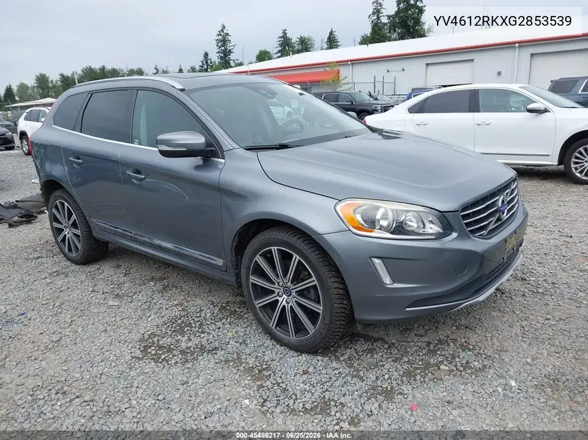 2016 Volvo Xc60 T5 Premier VIN: YV4612RKXG2853539 Lot: 45486217