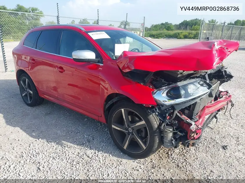 2016 Volvo Xc60 T6 Drive-E R-Design VIN: YV449MRP0G2868736 Lot: 45502915