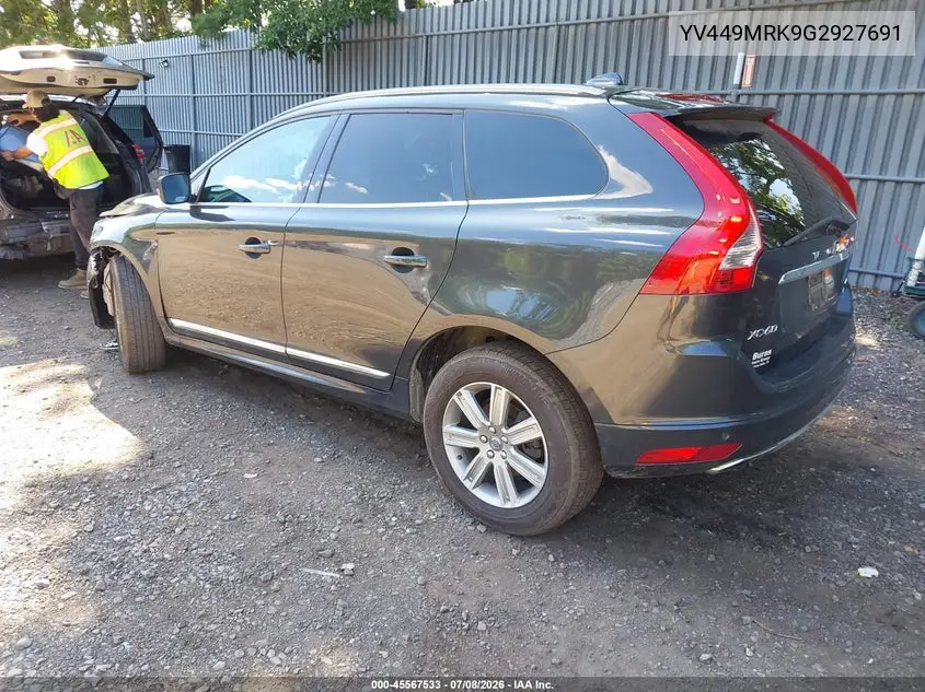 2016 Volvo Xc60 T6 Drive-E VIN: YV449MRK9G2927691 Lot: 45567533