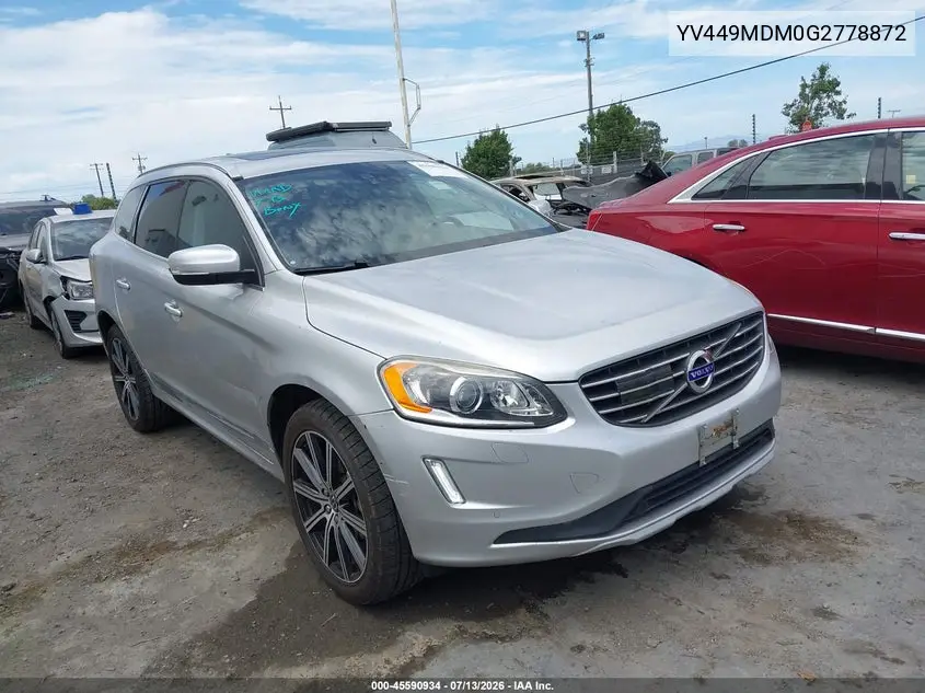 2016 Volvo Xc60 T6 Drive-E Platinum VIN: YV449MDM0G2778872 Lot: 45590934