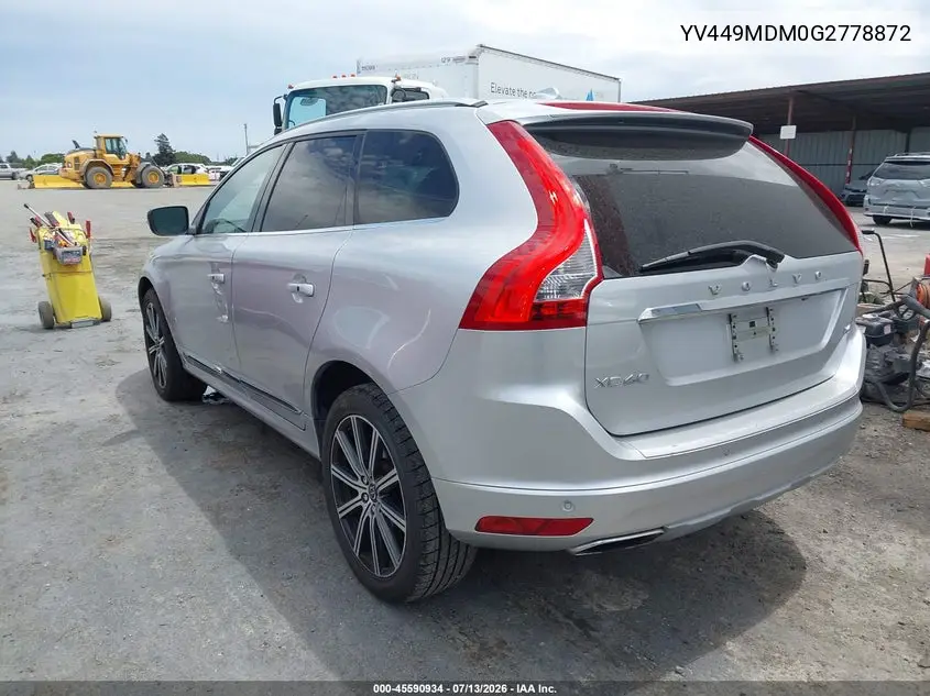2016 Volvo Xc60 T6 Drive-E Platinum VIN: YV449MDM0G2778872 Lot: 45590934