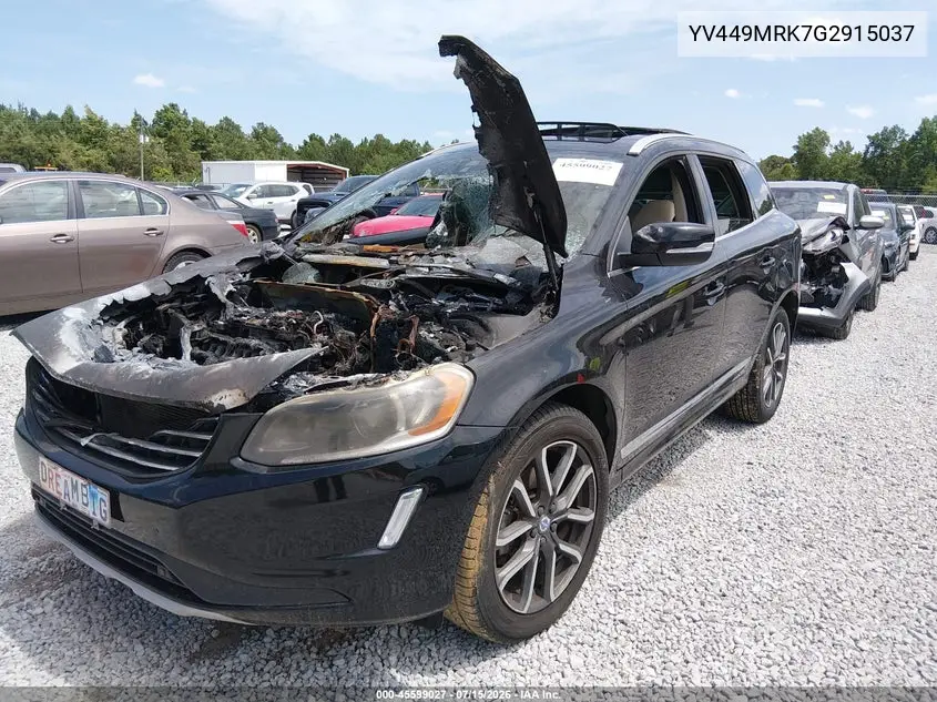 2016 Volvo Xc60 T6 Drive-E VIN: YV449MRK7G2915037 Lot: 45599027