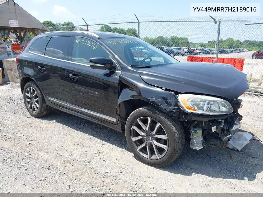 2017 Volvo Xc60 T6 Dynamic VIN: YV449MRR7H2189016 Lot: 45502031