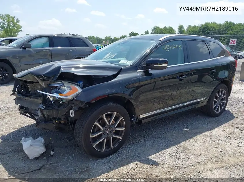 2017 Volvo Xc60 T6 Dynamic VIN: YV449MRR7H2189016 Lot: 45502031