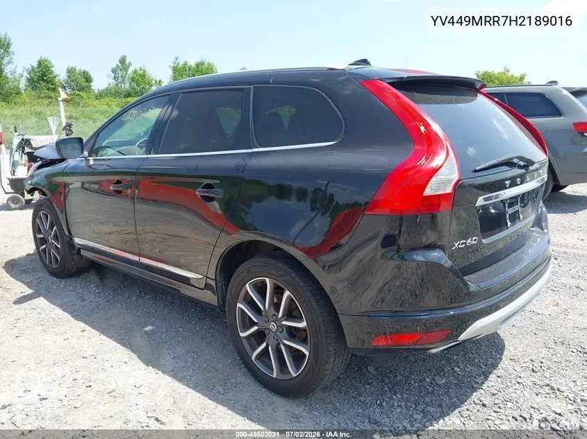 2017 Volvo Xc60 T6 Dynamic VIN: YV449MRR7H2189016 Lot: 45502031