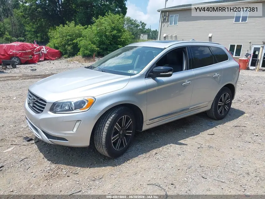 2017 Volvo Xc60 T5 Dynamic VIN: YV440MRR1H2017381 Lot: 45515003