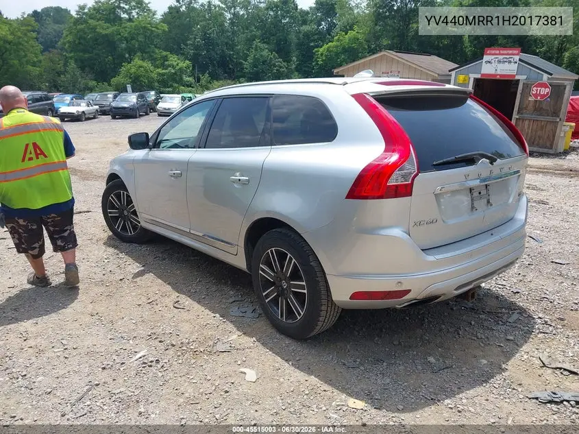 2017 Volvo Xc60 T5 Dynamic VIN: YV440MRR1H2017381 Lot: 45515003