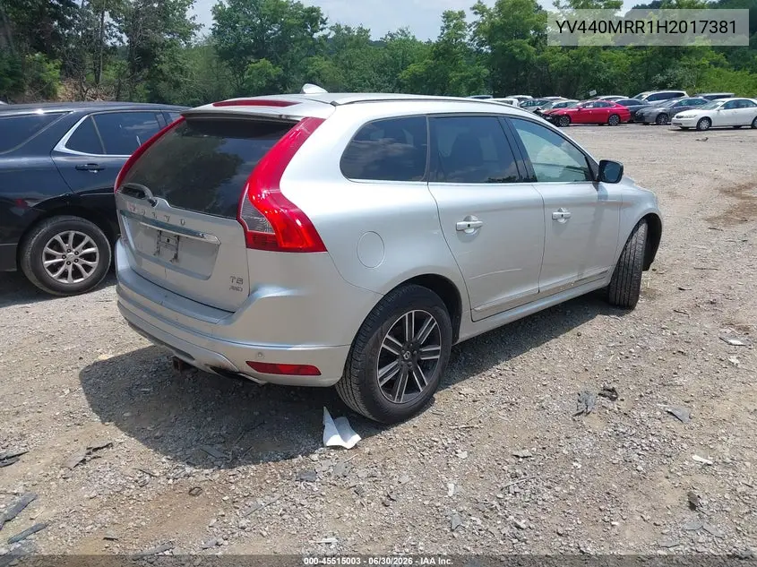2017 Volvo Xc60 T5 Dynamic VIN: YV440MRR1H2017381 Lot: 45515003