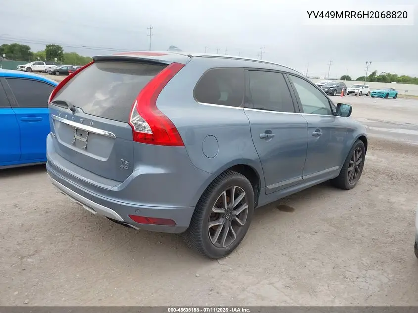 2017 Volvo Xc60 T6 Dynamic VIN: YV449MRR6H2068820 Lot: 45605188
