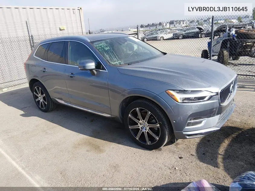 2018 Volvo Xc60 Hybrid T8 Inscription VIN: LYVBR0DL3JB110645 Lot: 45602594