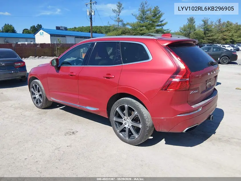 2019 Volvo Xc60 T5 Inscription VIN: LYV102RL6KB296905 Lot: 45231367