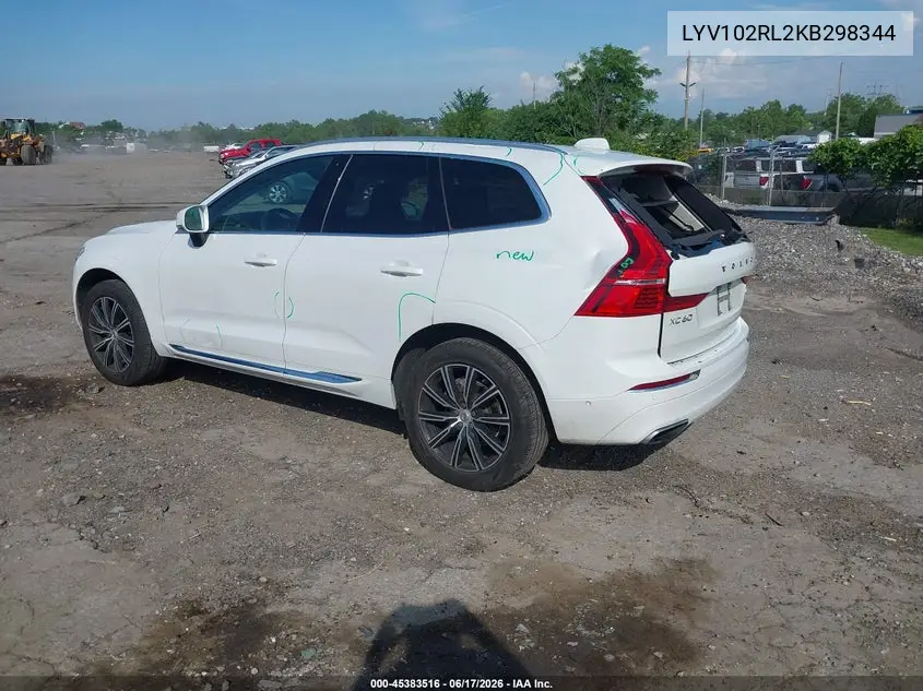 2019 Volvo Xc60 T5 Inscription VIN: LYV102RL2KB298344 Lot: 45383516