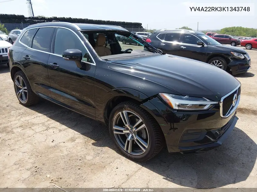 2019 Volvo Xc60 T6 Momentum VIN: YV4A22RK3K1343748 Lot: 45541376