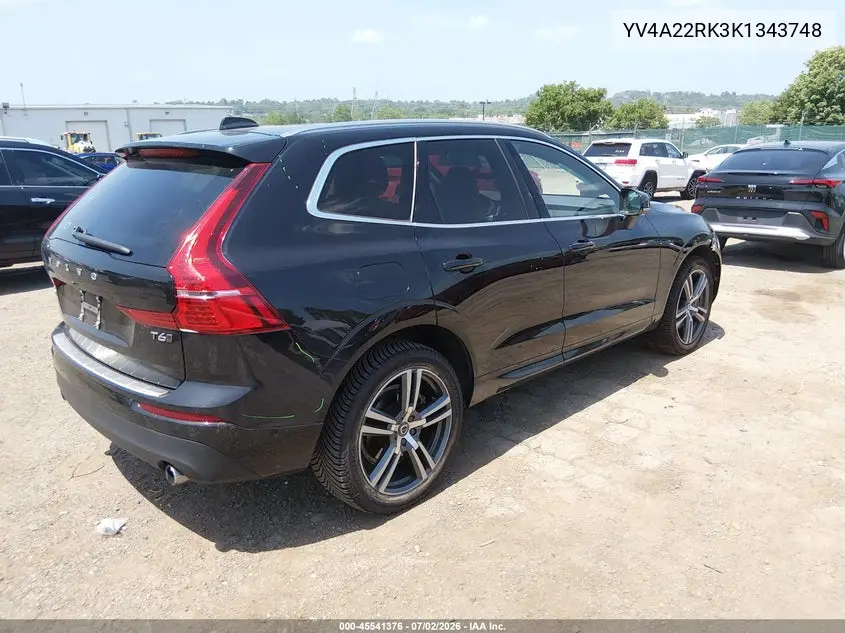 2019 Volvo Xc60 T6 Momentum VIN: YV4A22RK3K1343748 Lot: 45541376