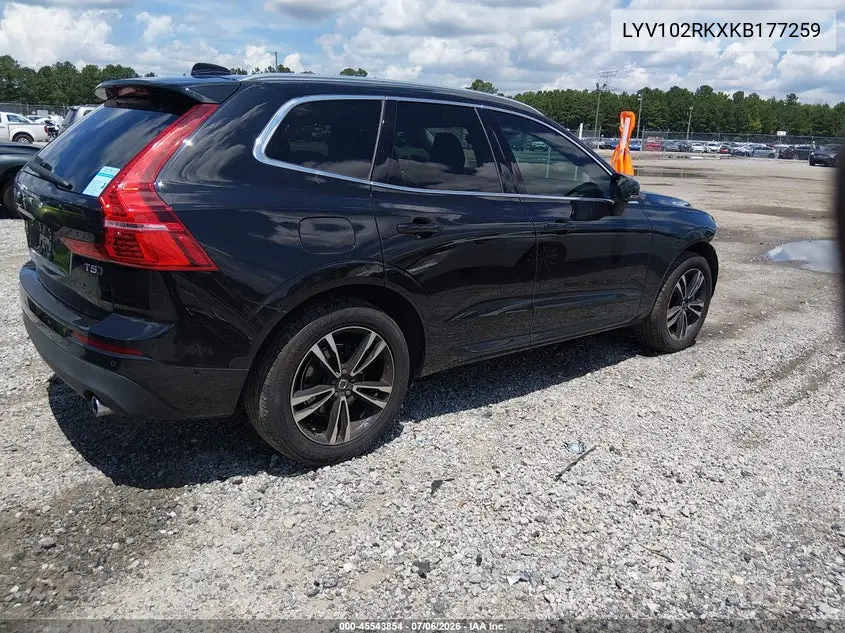 2019 Volvo Xc60 T5 Momentum VIN: LYV102RKXKB177259 Lot: 45543854