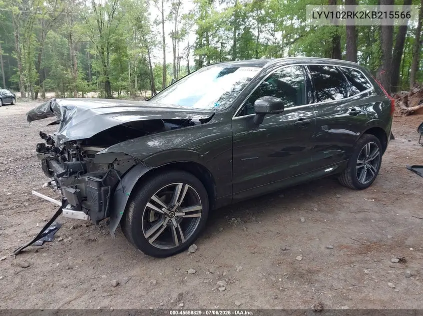 2019 Volvo Xc60 T5 Momentum VIN: LYV102RK2KB215566 Lot: 45558829