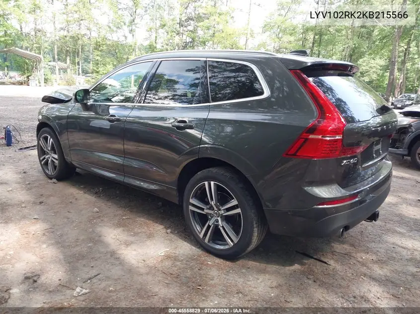 2019 Volvo Xc60 T5 Momentum VIN: LYV102RK2KB215566 Lot: 45558829