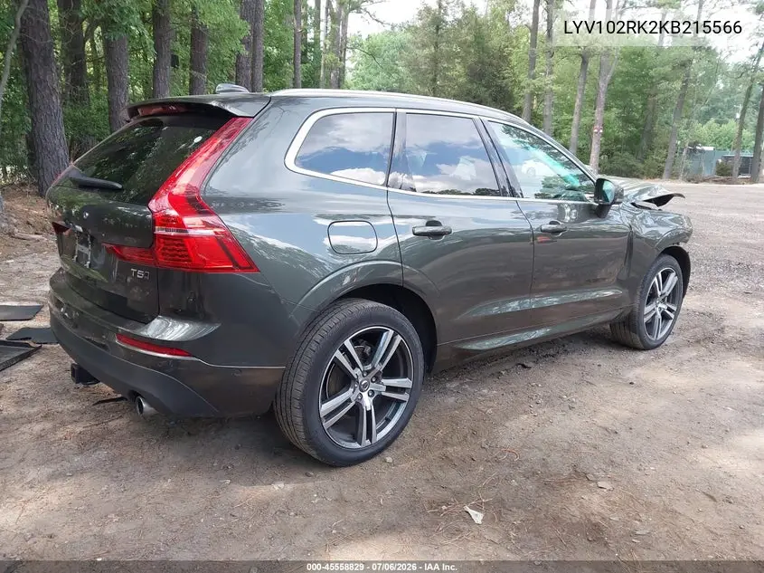 2019 Volvo Xc60 T5 Momentum VIN: LYV102RK2KB215566 Lot: 45558829