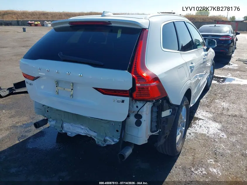 2019 Volvo Xc60 T5 Momentum VIN: LYV102RK7KB278176 Lot: 45597513