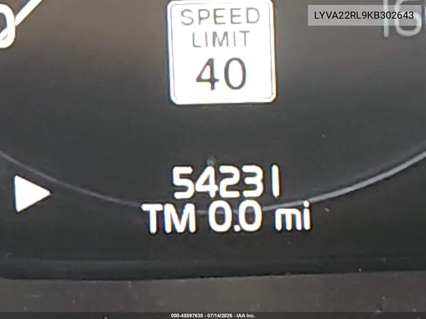 2019 Volvo Xc60 T6 Inscription VIN: LYVA22RL9KB302643 Lot: 45597638