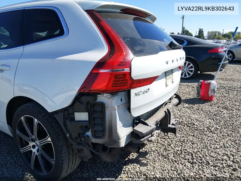 2019 Volvo Xc60 T6 Inscription VIN: LYVA22RL9KB302643 Lot: 45597638